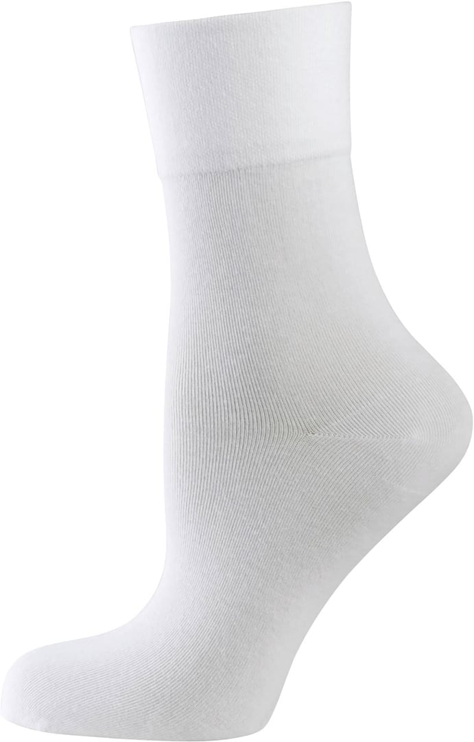 nur die Damen Feine Komfort Socken Weiß 39-42