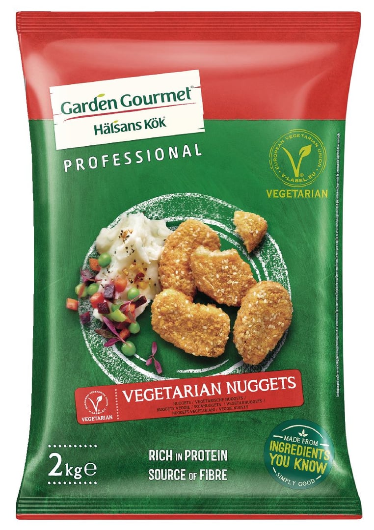 Garden Gourmet - Vegetarische Nuggets tiefgefroren 100 Stück à ca. 20 g - 2 kg Beutel