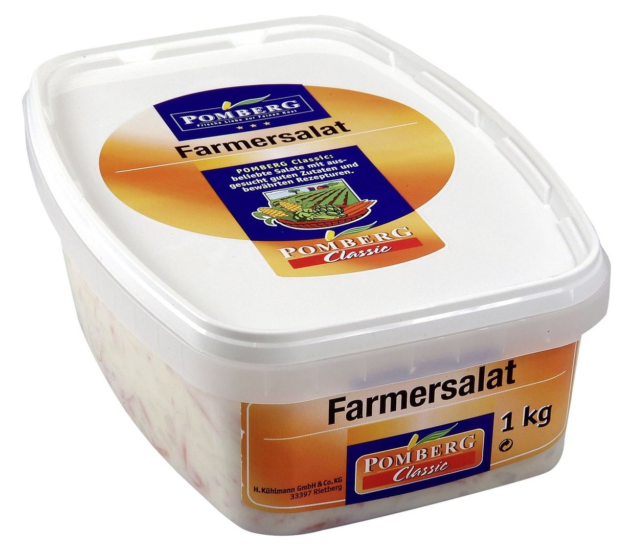 Pomberg - Farmersalat Karotten (25 %), Weißkohl (18 %), Sellerie (7 %), Ananas, Rapsöl, Orangensaftkonzentrat 1 kg Schale