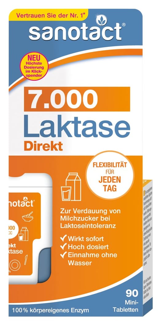 Sanotact Laktase 7.000 FCC Mini Tabletten - Faltschachtel
