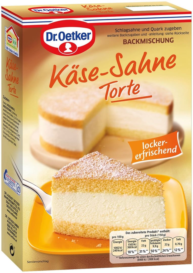 Dr. Oetker - Backmischung Käse-Sahne Torte 385 g