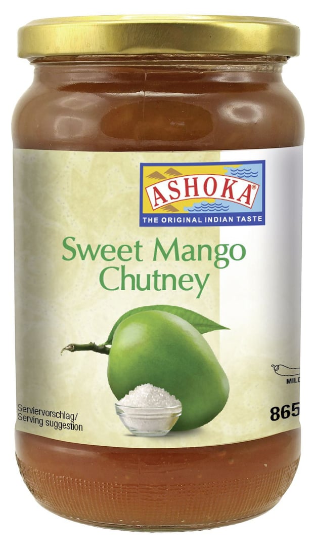 Ashoka - Mango Chutney Original süß-sauer, mit Mangostücken 6 x 865 g Gläser