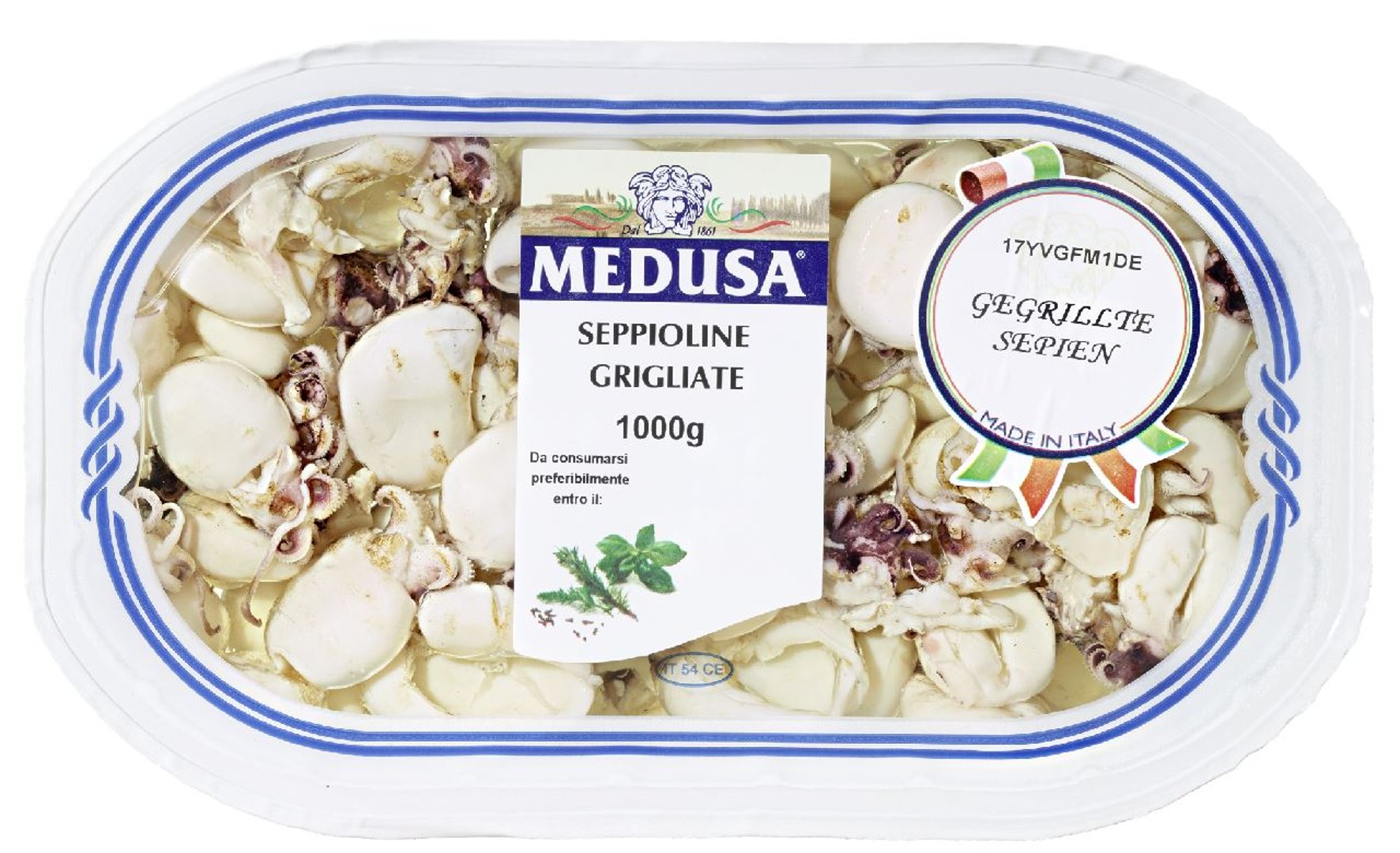 Medusa Gegrillte Sepien Italienische Fisch-Antipasti - 1 x 1 kg Karton