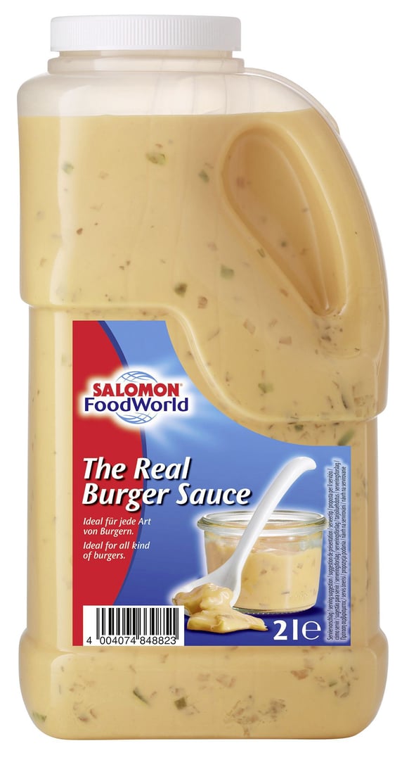SALOMON FoodWorld - The Real Burger Sauce gegart, mit Gurkenstückchen 2 l Kanister