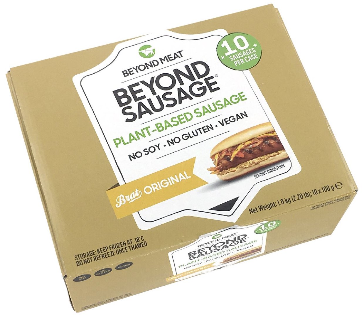 Beyond Meat - Sausages, tiefgefroren, 10 Stück à 100 g, vegan - 1 kg Karton
