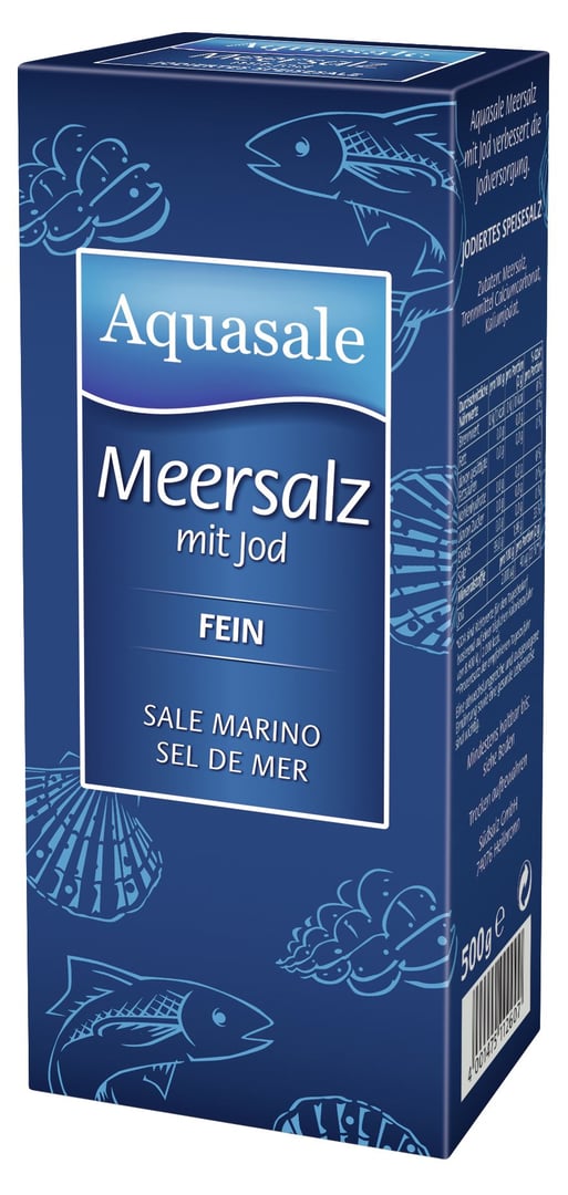 Aquasale - Meersalz mit Jod 24 x 500 g Pakete