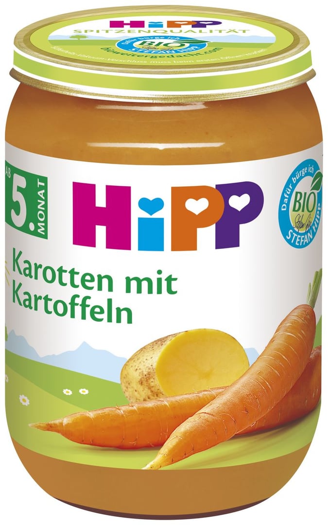 Hipp BIO Gemüse im Glas Früh-Karotten mit Kartoffeln nach dem 4. Monat - 190 g Tiegel