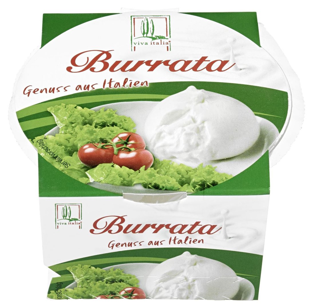 viva italia - Burrata, min. 60 % Fett i. Tr. gekühlt - 8 x 100 g Karton