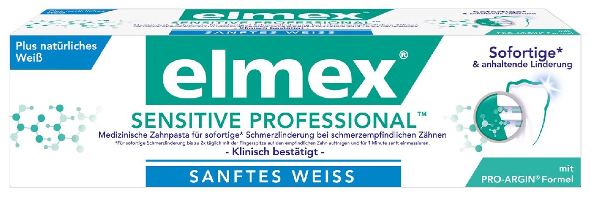 Elmex Sensitive Professional plus sanftes Weiss Zahnpasta - 75 ml Karton