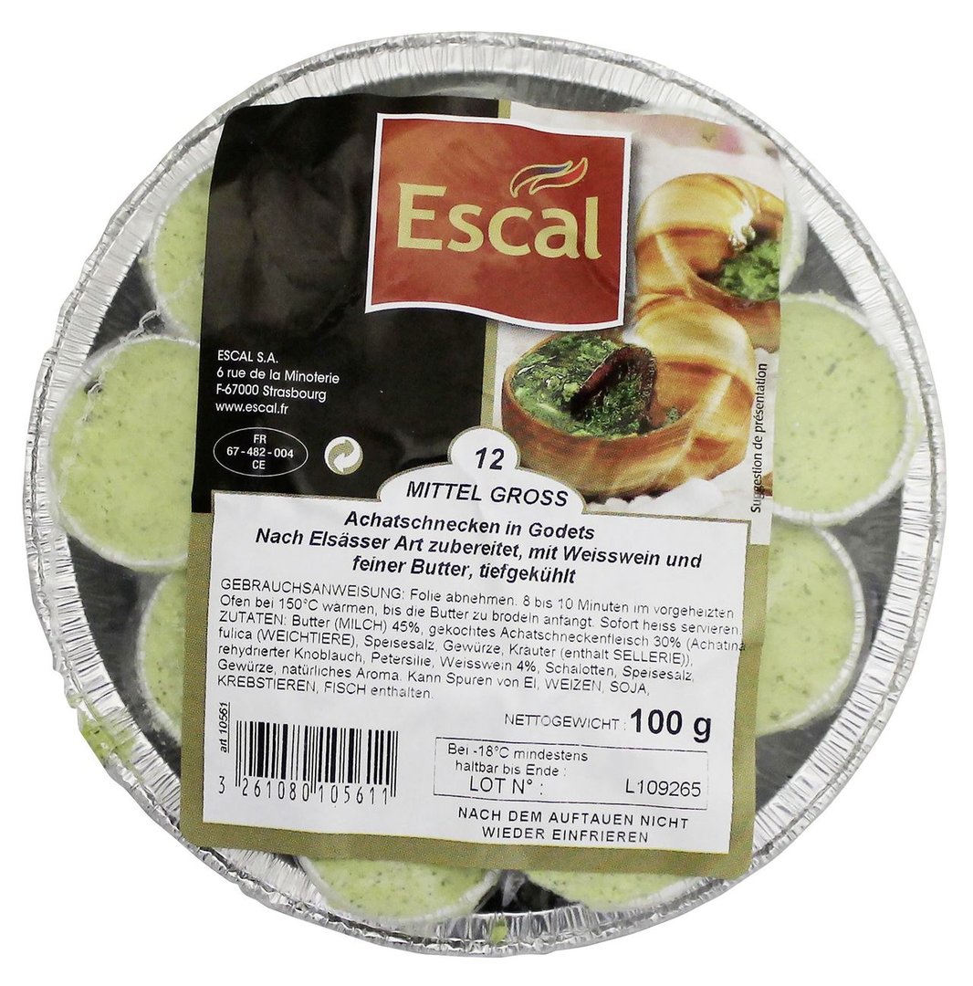 Escal - Achat-Schnecken in Aluschale 100 g