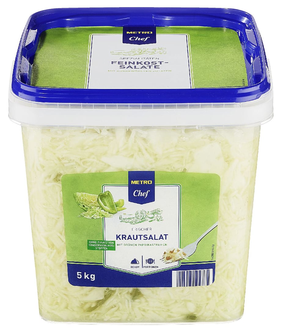 METRO Chef - Frischer Krautsalat mit grünen Paprikastreifen - 5 kg Eimer