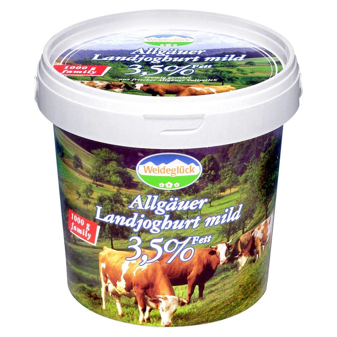 Weideglück - Landjoghurt mild 3,5 % Fett - 1,00 kg Eimer