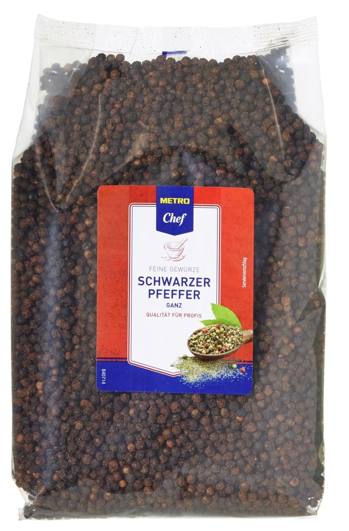 METRO Chef - Bag Pfeffer schwarz ganz - 1 x 1 kg Beutel