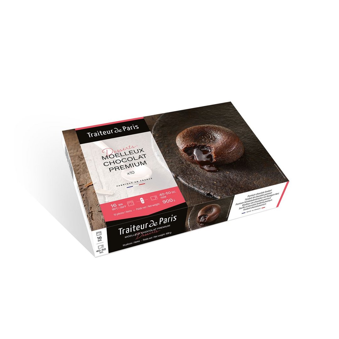 Traiteur de Paris - Premium-Schokoladen-Tortchen mit flüssigem Herz tiefgefroren 10 Stück à 90 g - 900 g Packung