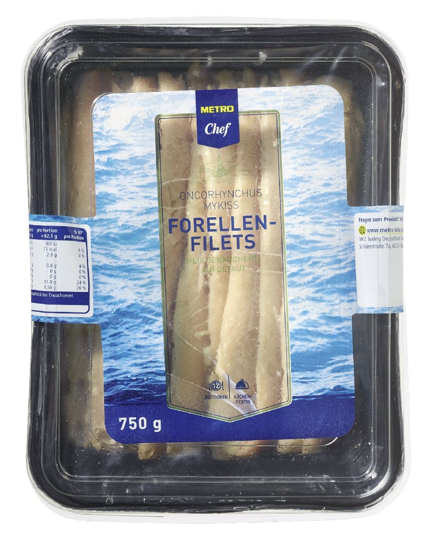 METRO Chef - Forellenfilet mild geräuchert 750 g Packung