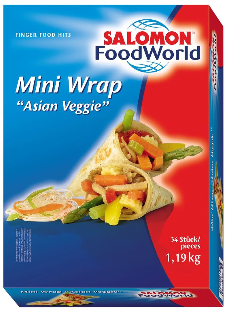 SALOMON FoodWorld - Mini Wrap Asian Veggie tiefgefroren 34 Stück à 35 g - 2 x 1,19 kg Faltschachteln