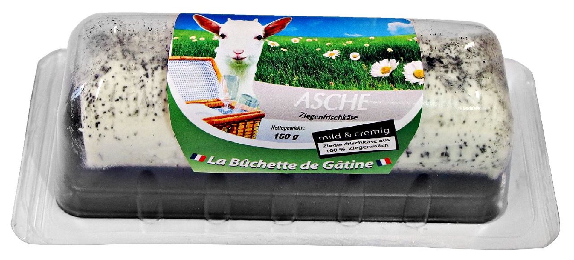 La Buchette de Gatine - Ziegenfrischkäse-Rolle Buchette Asche 45 % Fett i. Tr. - 150 g Stück