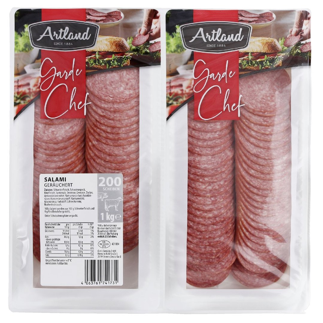 Artland - Salami geschnitten Kal.60 - 1 kg Packung