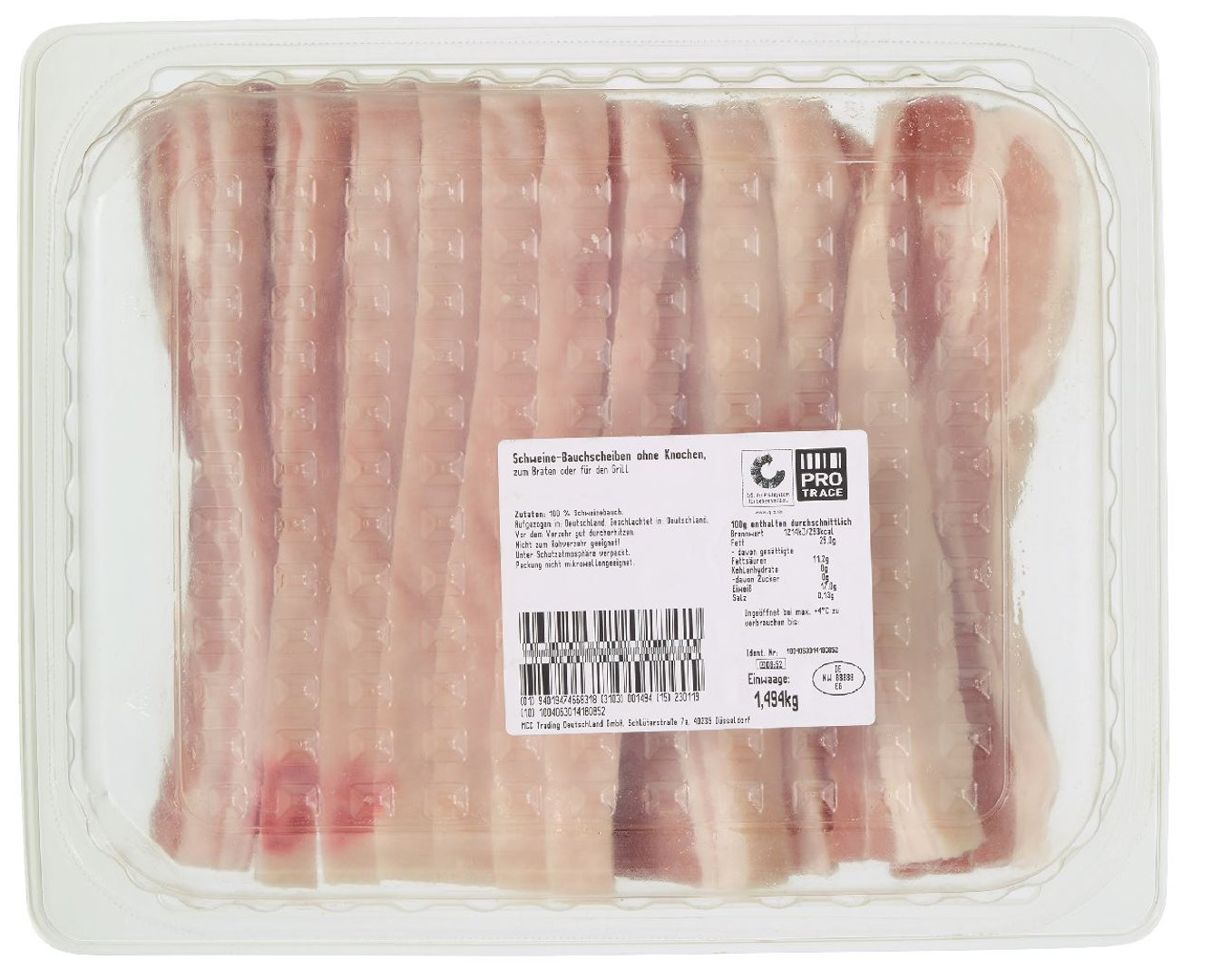 METRO Chef - QS Schweinebauch in Scheiben gekühlt ca. 1,5 kg, ca. 8 - 10 Stück
