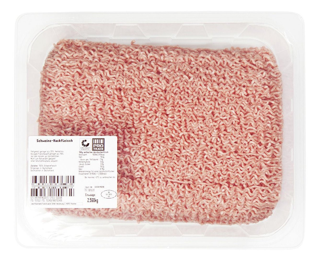QS Schweinehackfleisch Atmos-verpackt ca. 2,5 kg Packung