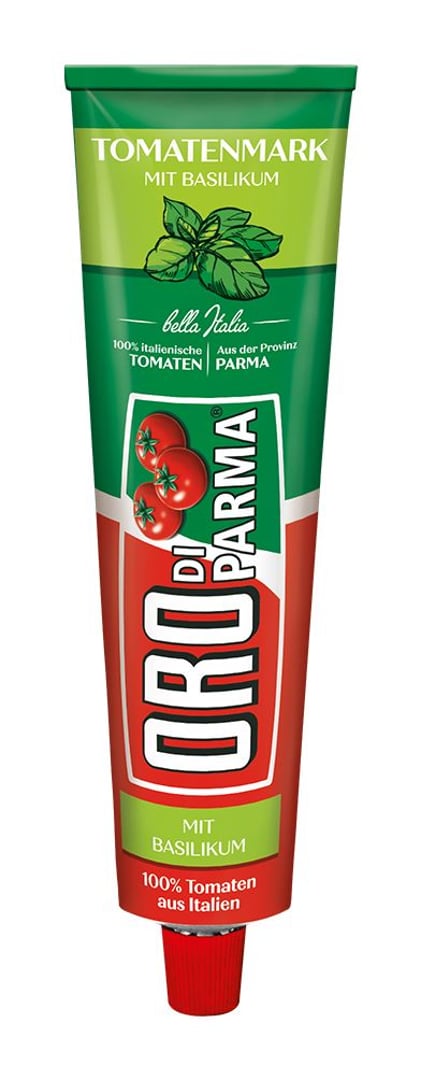 ORO di Parma - 2-fach konzentriertes Tomatenmark mit Basilikum - 200 g Tube