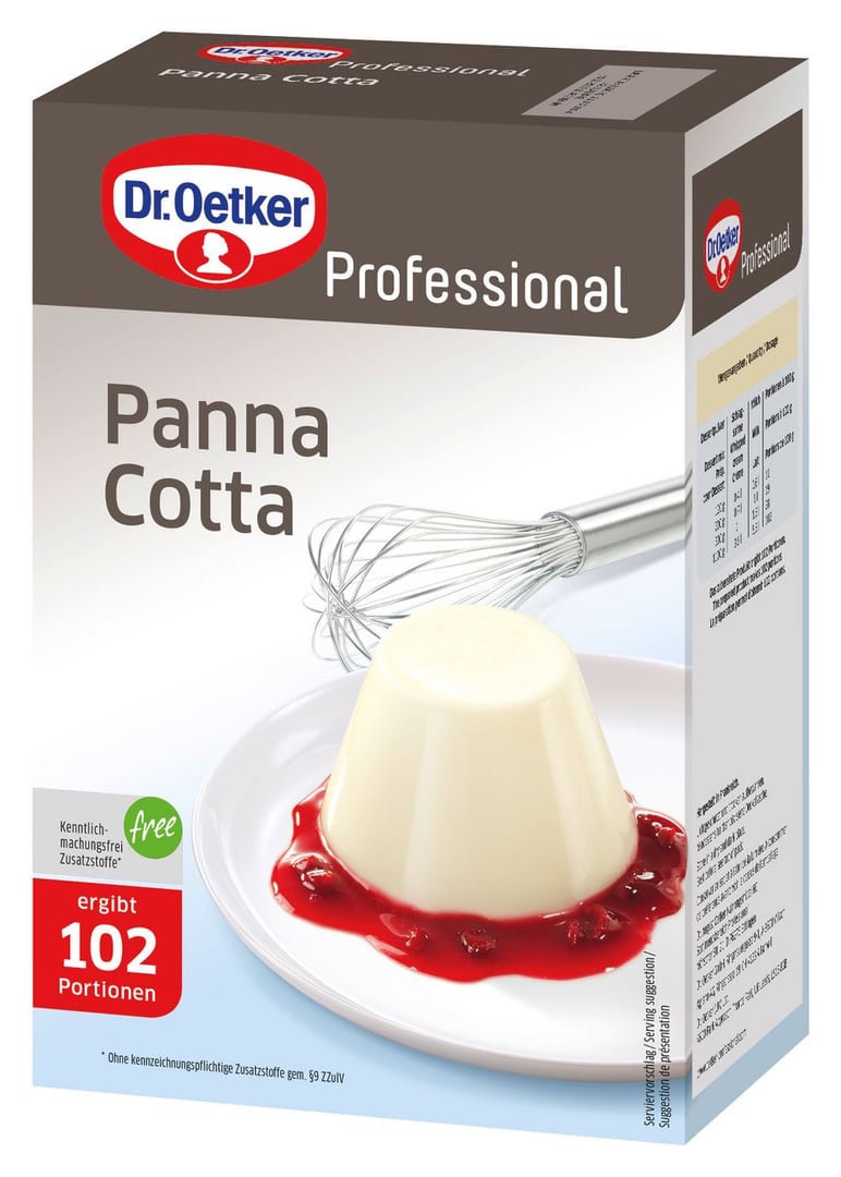 Dr. Oetker Professional - Dessertpulver Panna Cotta - 1,1 kg Karton