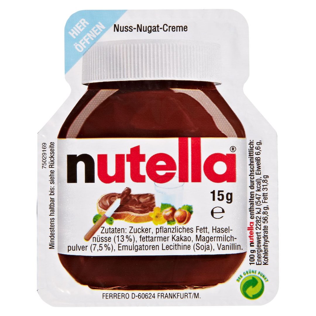 nutella - UTZ Nuss-Nougat-Creme, 120 Einzelportionen à 15 g - 1,8 kg Packung