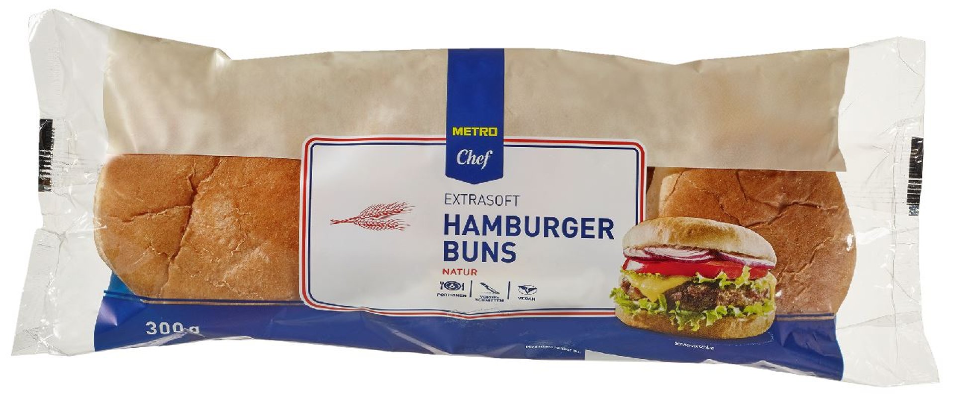 METRO Chef - Hamburger Buns Natur 6 Stück à 50 g - 300 g Packung