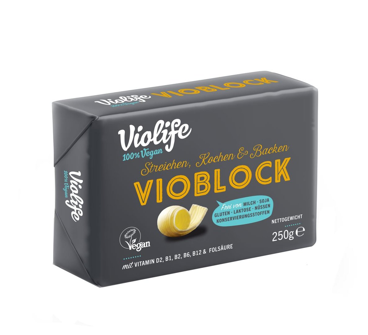 Violife Vioblock zum Streichen 79 % Fett, vegan, gekühlt - 250 g Packung