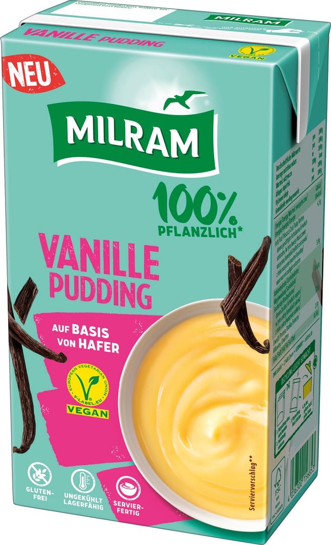 Milram - Hafer Vanille Pudding vegan - 1 kg Faltschachtel