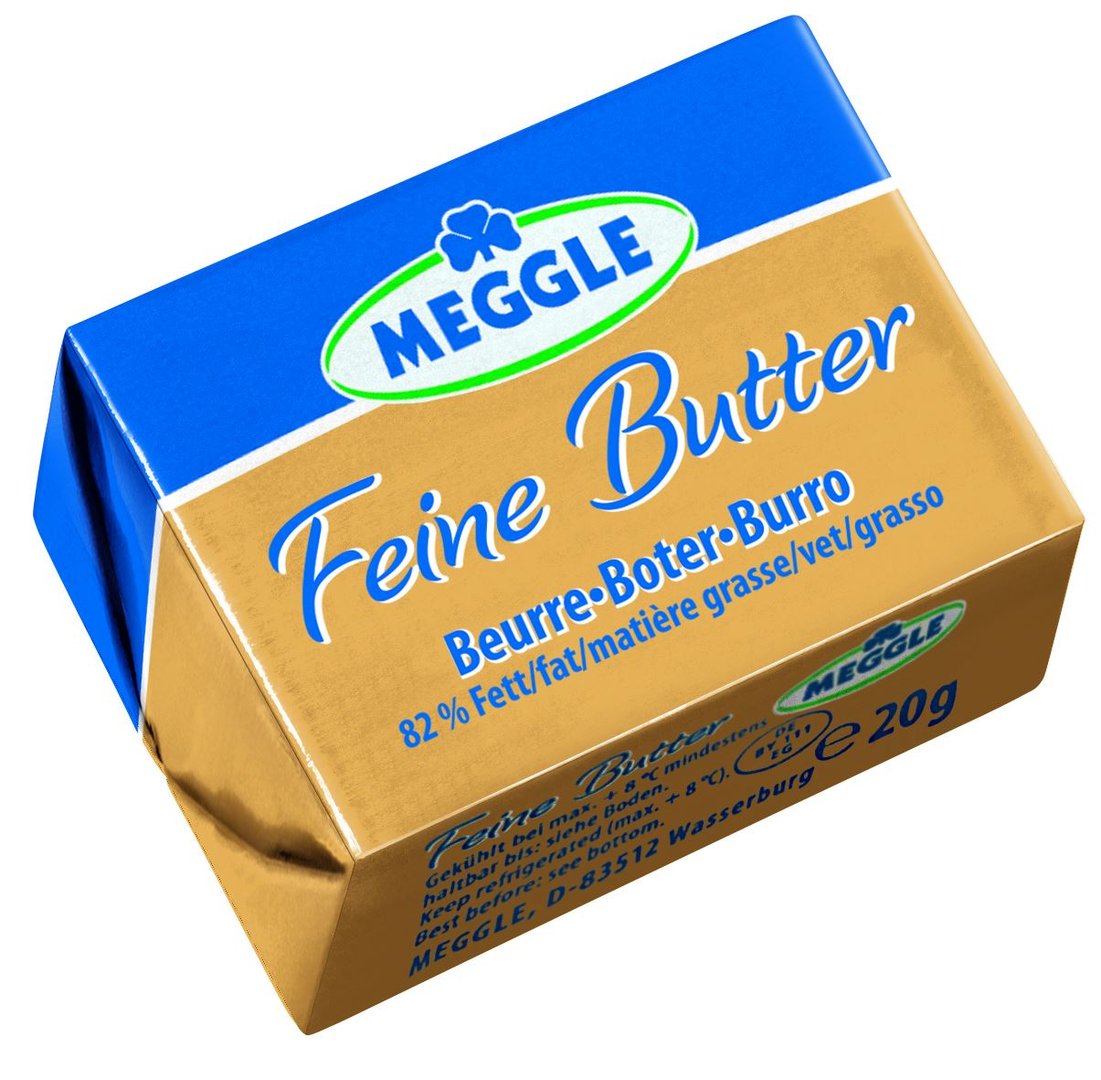 Meggle - Feine Butter 82 % Fett 100 Einzelportionen à 20 g - 2 kg Karton
