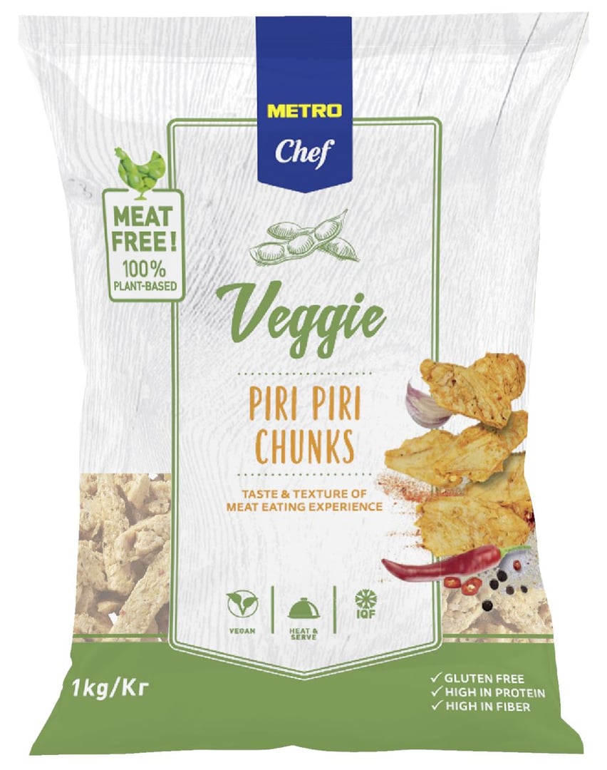 METRO Chef - Vegane Chnunks Piri Piri gekühlt - 1 kg Packung