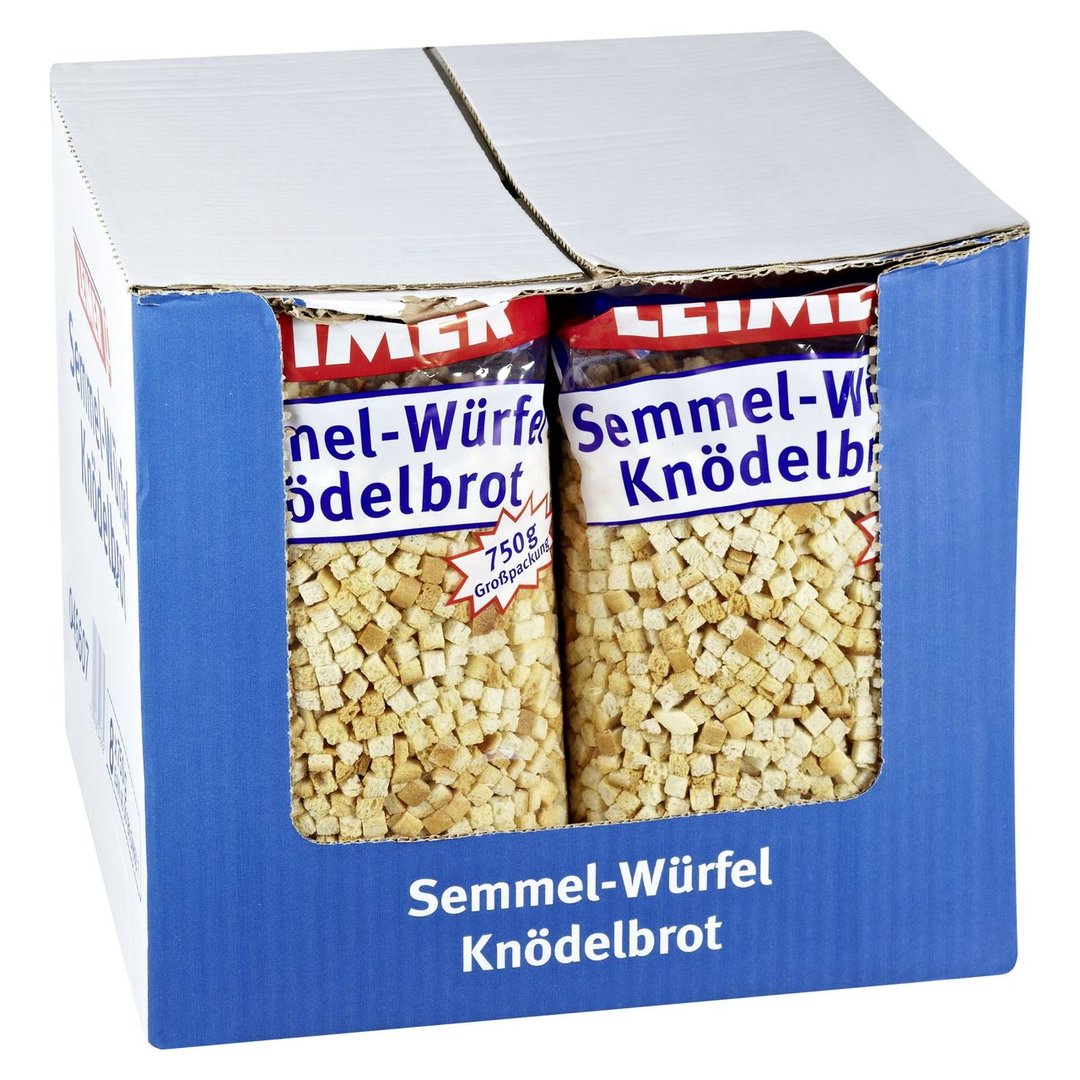 Leimer - Semmelwürfel Knödelbrot laktosefrei, vegan 8 x 750 g Beutel