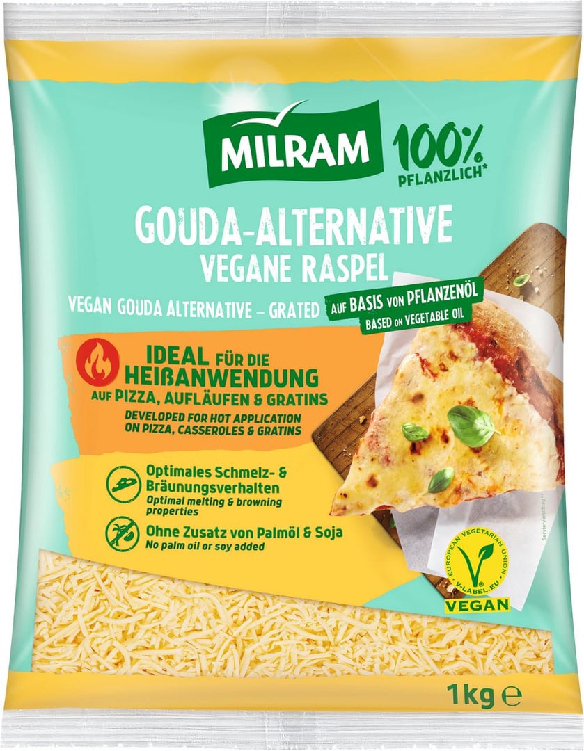 Milram - Gouda-Alternative Vegane Raspel gekühlt - 1 kg Beutel