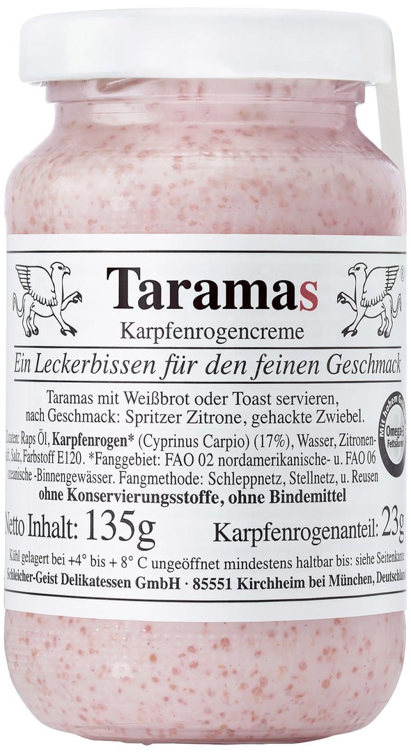 Schleicher Geist Delikatessen - Schleicher-Geist Taramas Karpfenrogencreme 135 g Glas