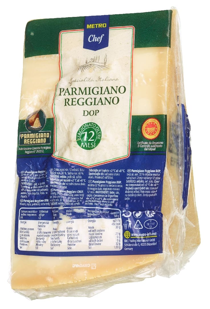 METRO Chef - Parmigiano Reggiano Italienischer halbfetter Hartkäse, 32 % Fett i. Tr. - ca. 1 kg Stücke