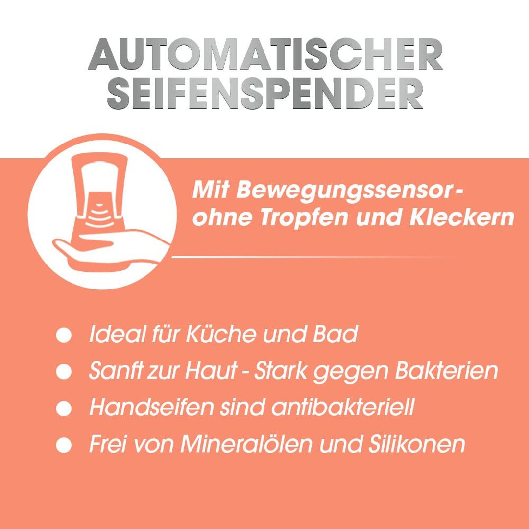 Sagrotan Seifenspender No-Touch Starter-Set inkl. 250 ml Flüssigseife Feel-Good Edition - 500 g Karton