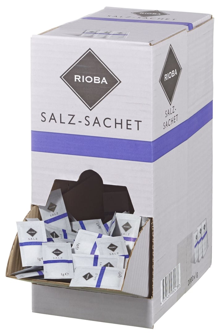 RIOBA - Salz, 2000 Einzelportionen à 1 g - 2 kg Karton