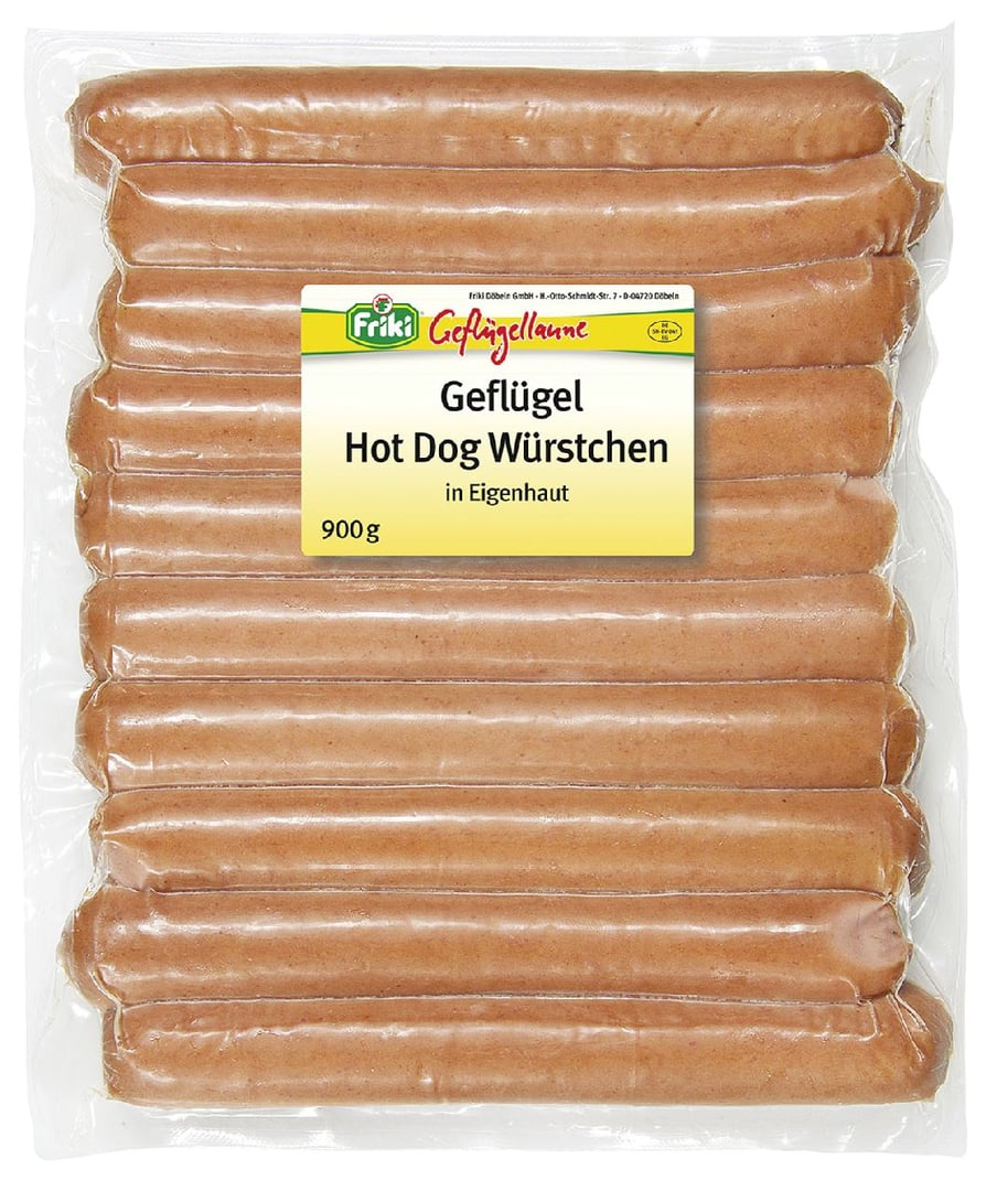 Friki - Geflügel-Hot Dog Wiener 20 Stück à ca. 45 g gekühlt - 900 g Packung