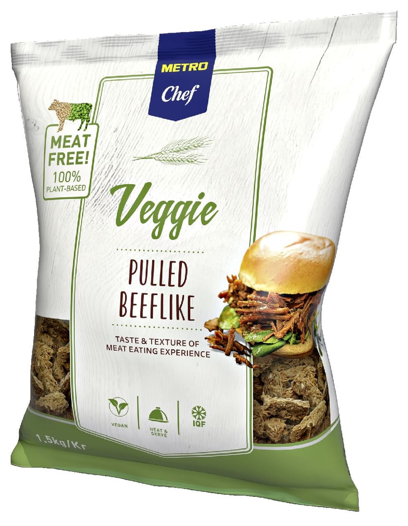 METRO Chef - Veganes Pulled Beeflike Art tiefgefroren - 1,5 kg Packung