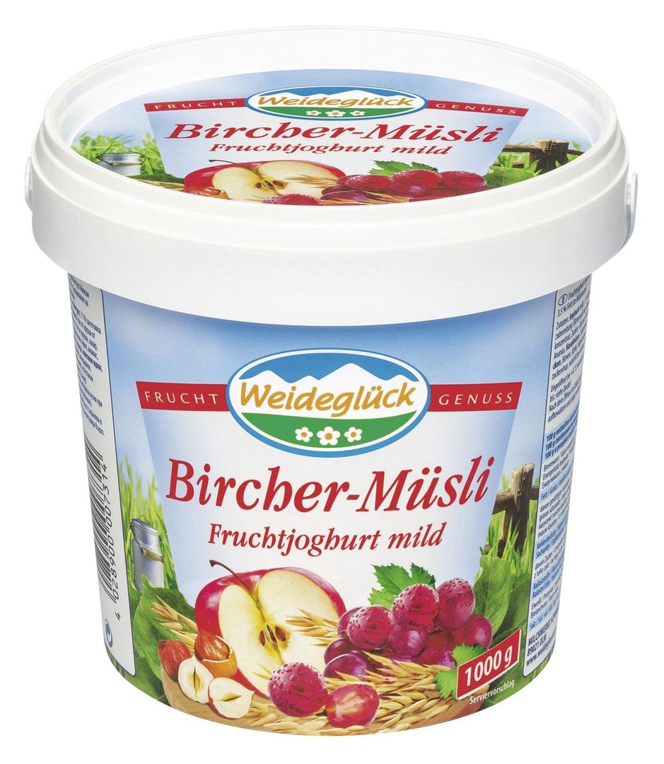 Weideglück - Fruchtjoghurt mild Bircher Müsli - 1,00 kg Becher