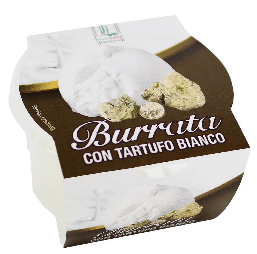 viva italia - Burrata 40 % Fett i.Tr. mit weißem Trüffel gekühlt - 125 g Stück