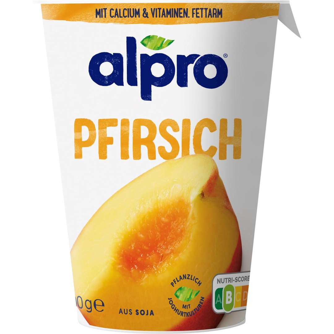 alpro - Joghurtalternative Pfirsich vegan gekühlt - 400 g Becher