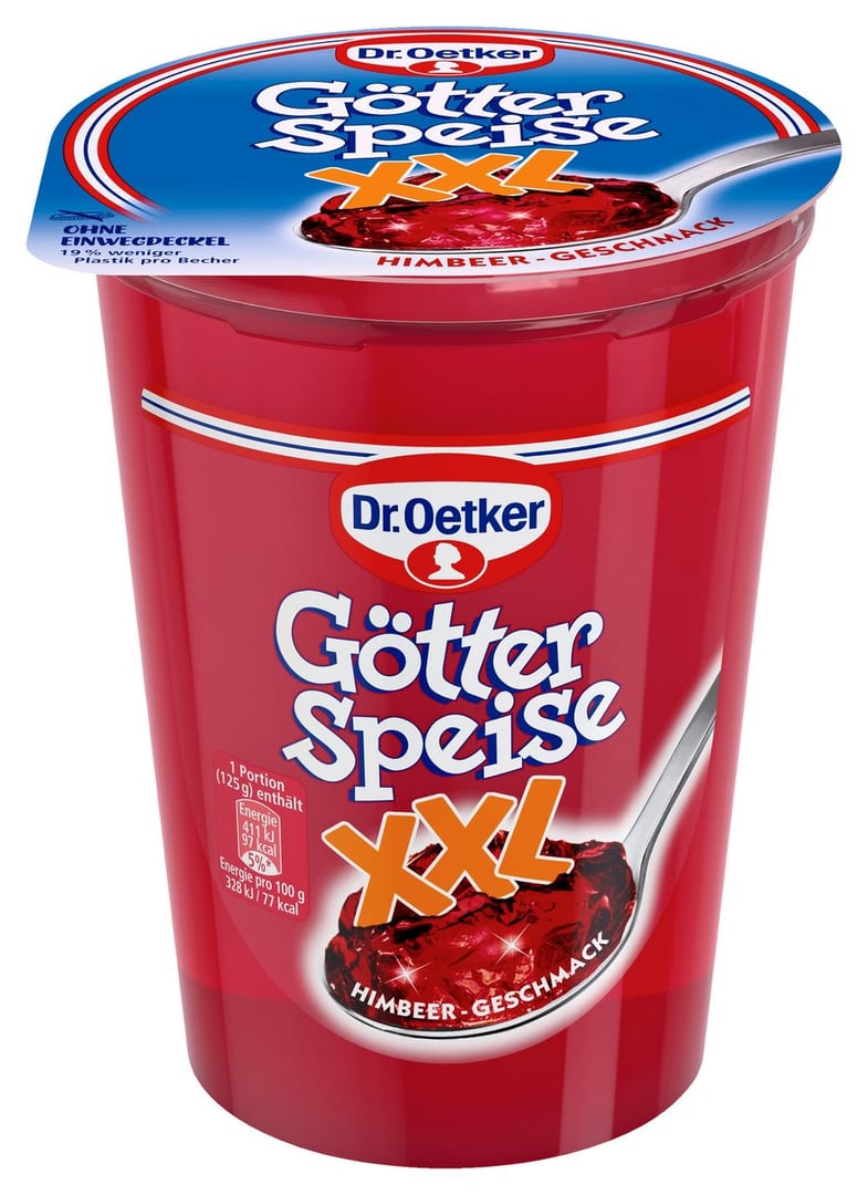Dr. Oetker - Götterspeise XXL Himbeere - 500 g Becher