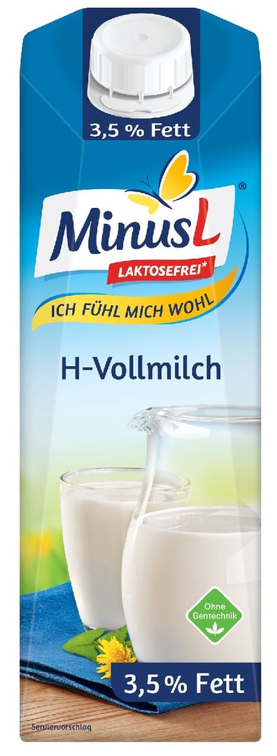 MinusL - H-Vollmilch laktosefrei, 3,5 % Fett - 1 l Packung