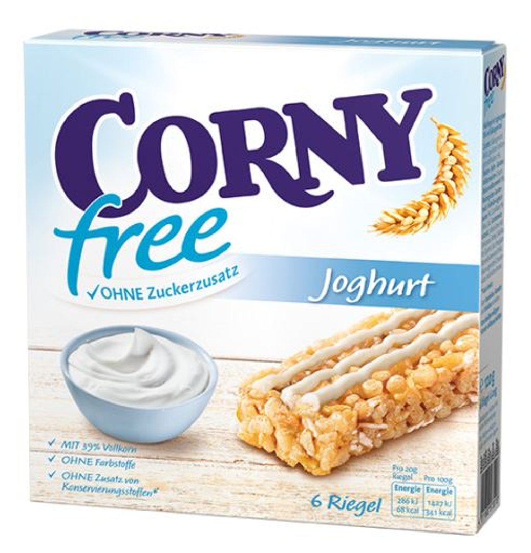 Corny - Müsliriegel Joghurt free ohne Zuckerzusatz, 6 Stück á 20 g 10 x 120 g Packungen