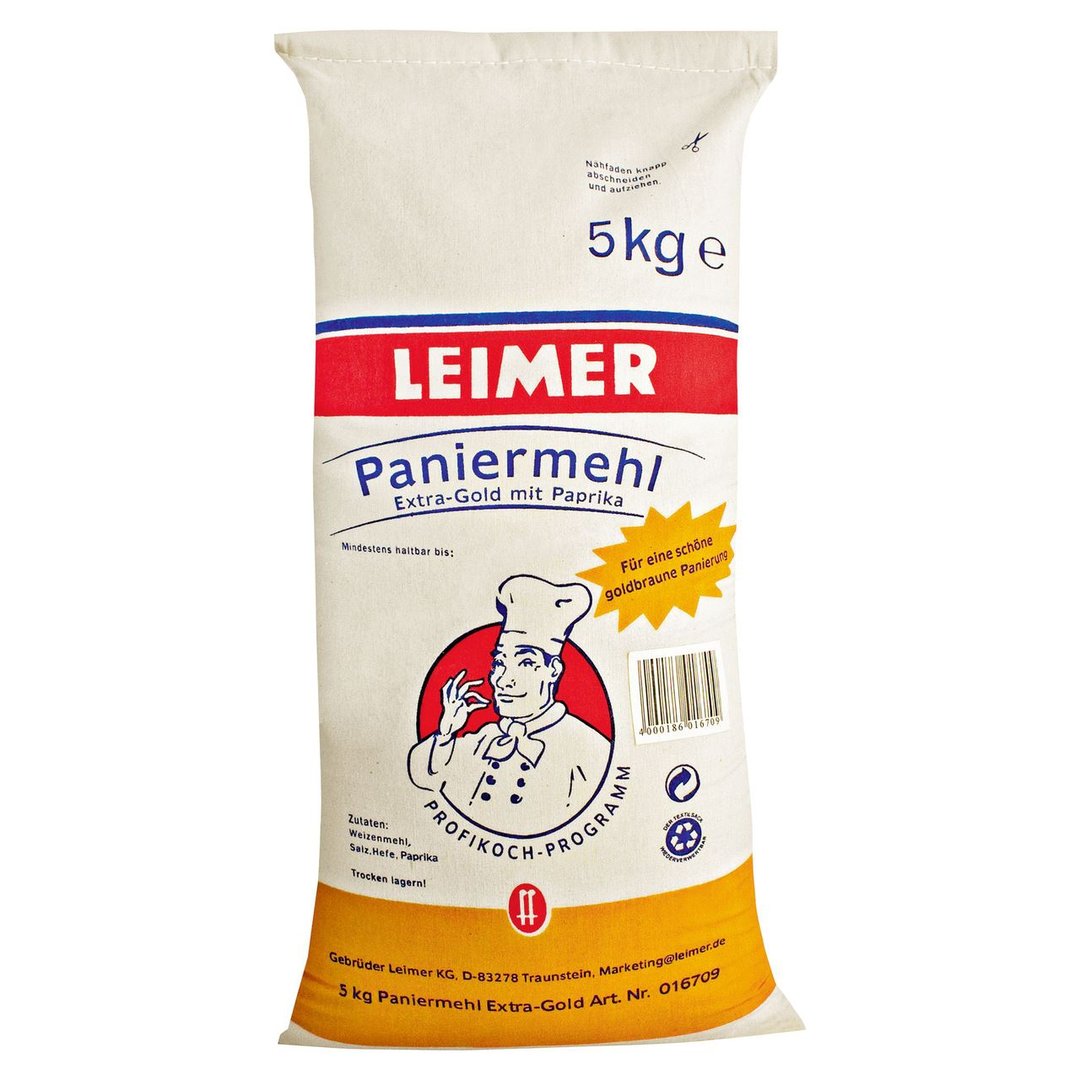 Leimer - Paniermehl Extra Gold mit Paprika - 5,00 kg Sack