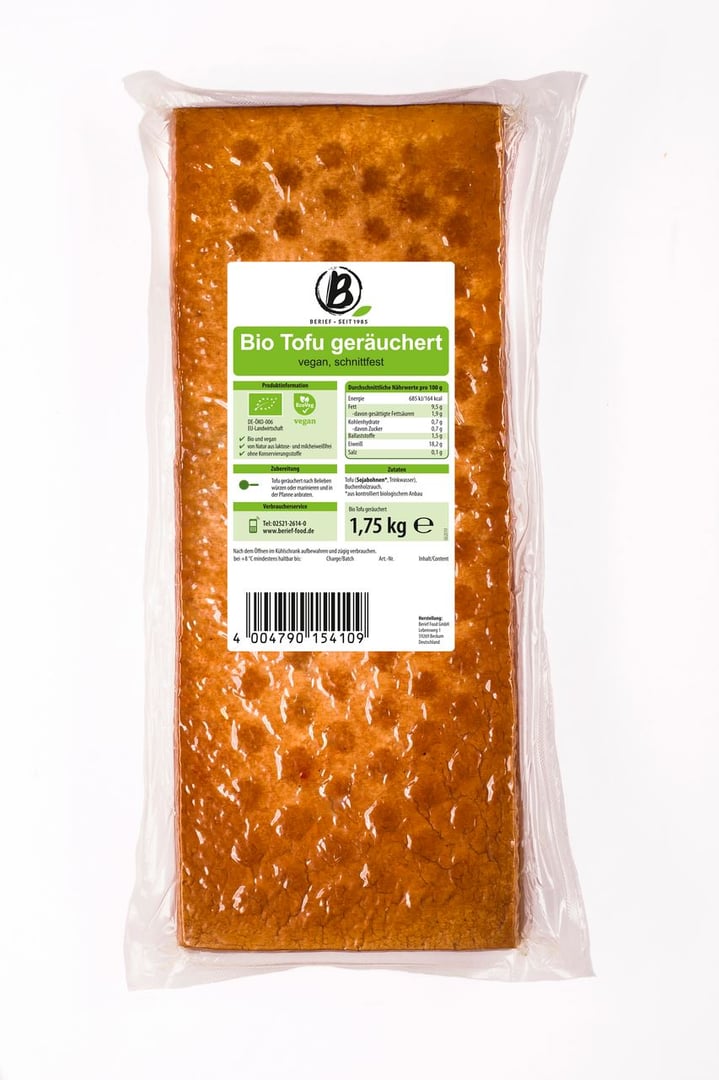 Berief - Bio Tofu geräuchert - 1,75 kg Packung