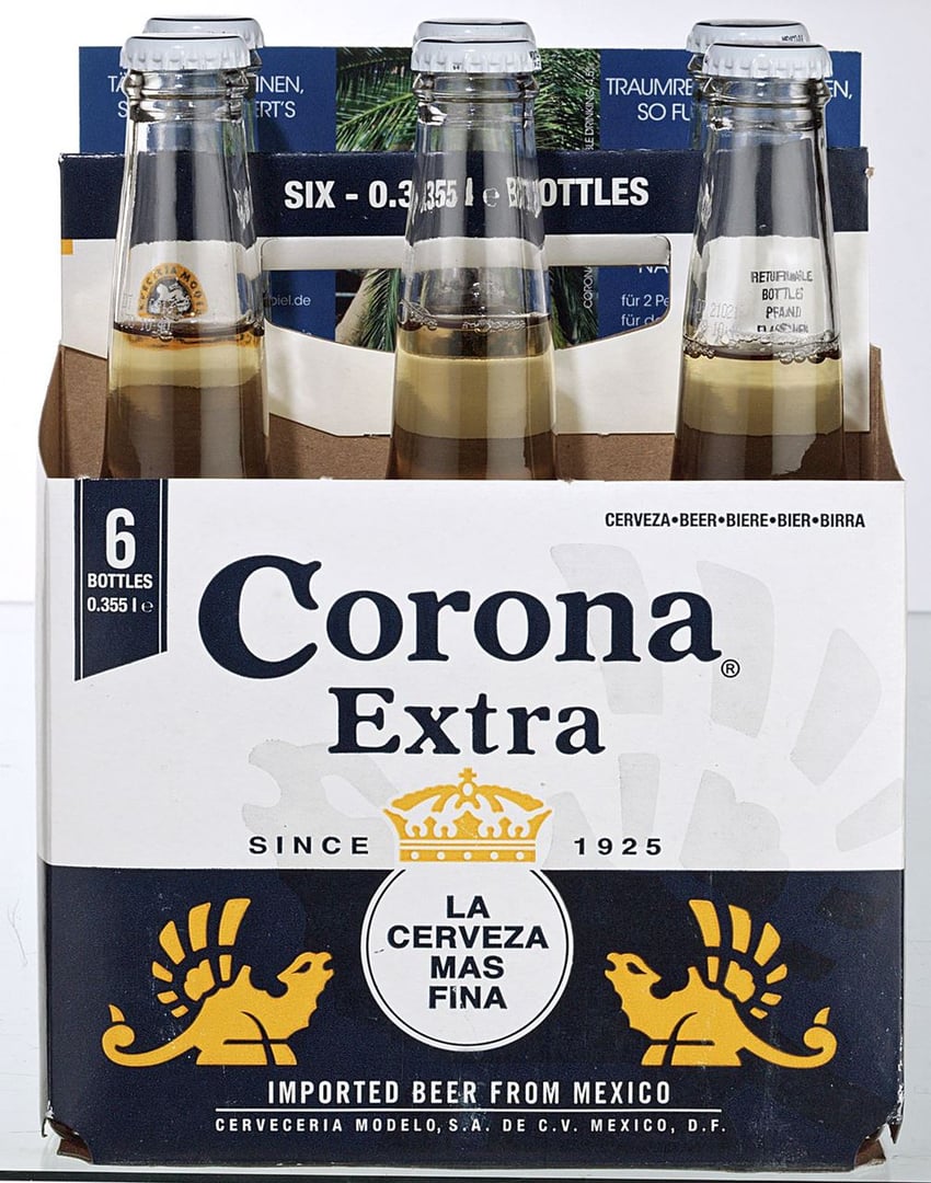 Corona - Extra Glas Mehrweg - 6 x 0,355 l Flaschen im 6er Pack