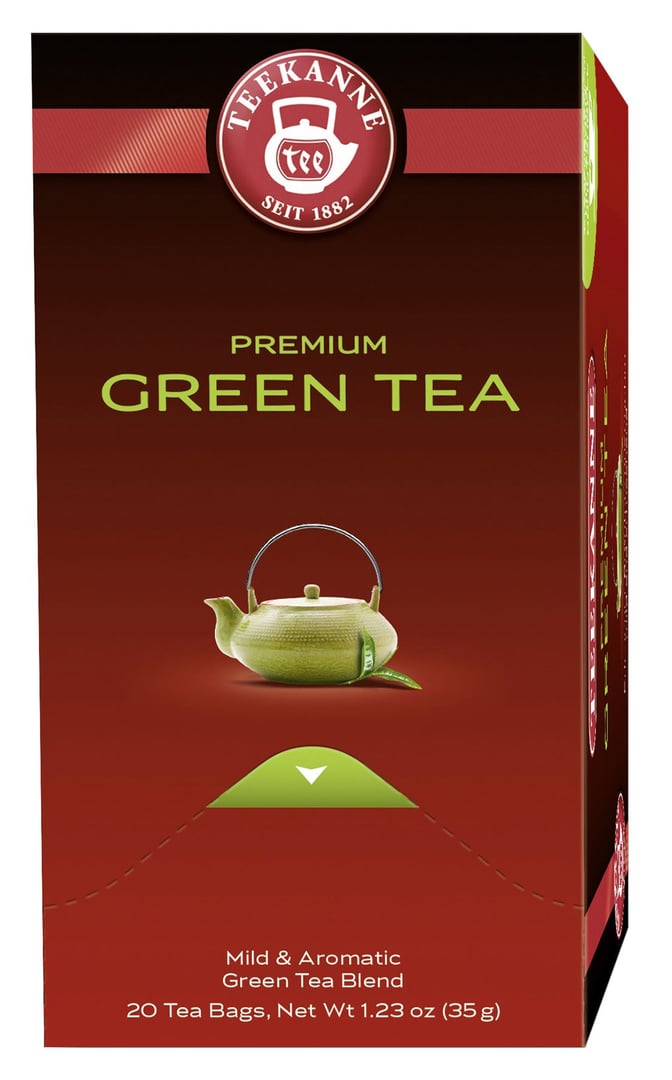 Teekanne - Premium Green Tea grüner Tee, 20 Teebeutel - 10 x 35 g Tray